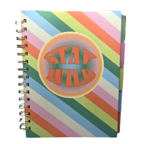 Stay Wild 60s-70s Inspired Journal Notebook – 6.25” x 8.26”, 80 Lined Sheets - Picture 1 of 4